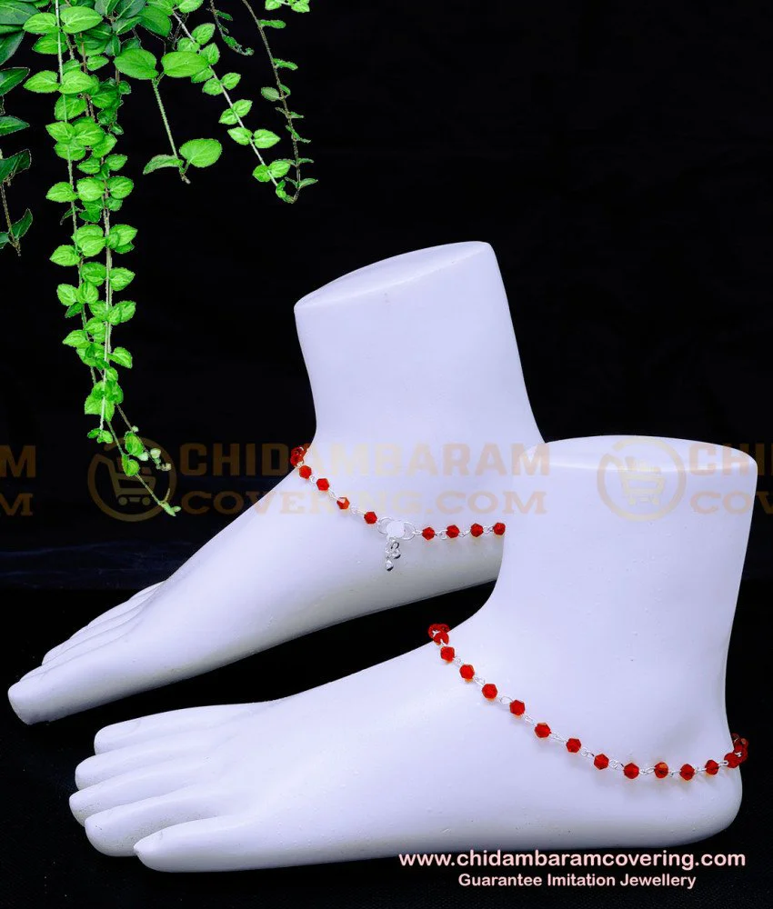 Red Payal Buy Stylish Light Weight Red Crystal Fancy Payal Design