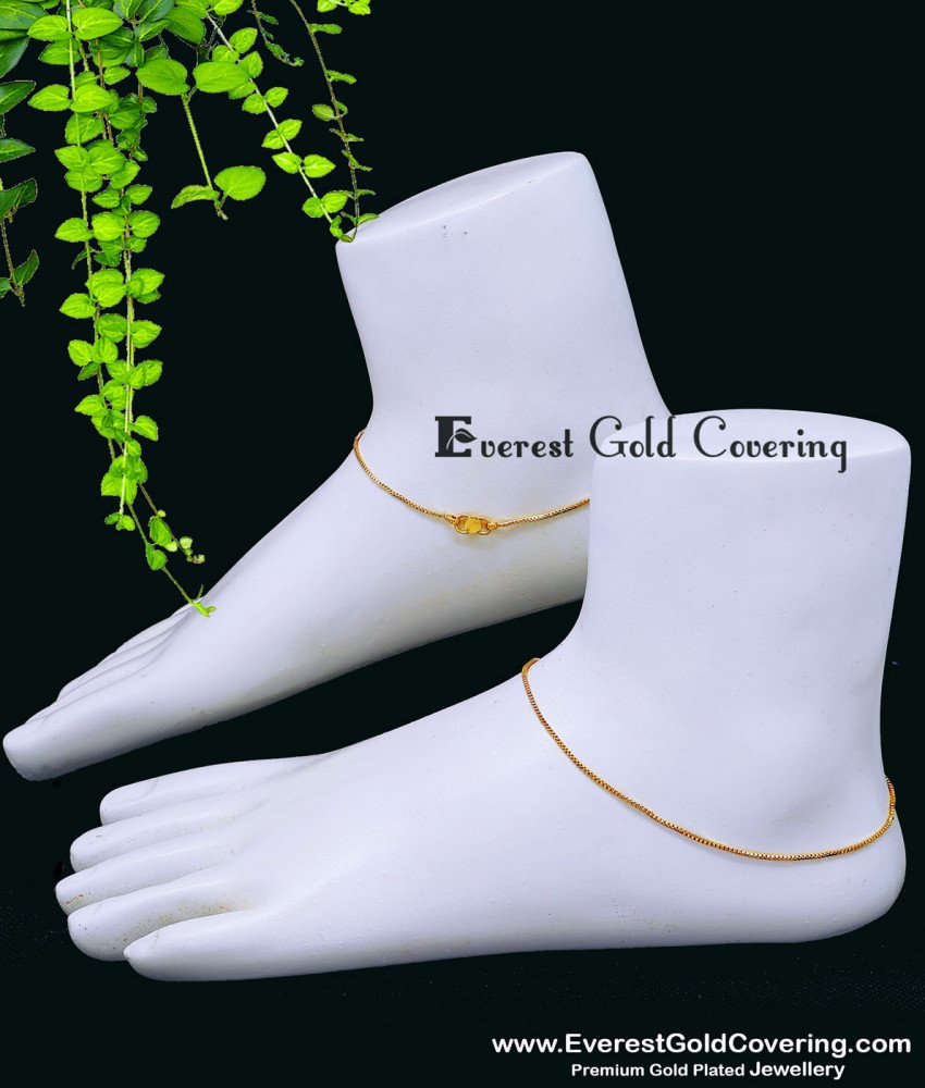 Pure Impon Daily Wear Simple Chain Anklet Design for Girls Latest Daily Wear Impon Anklet Collection