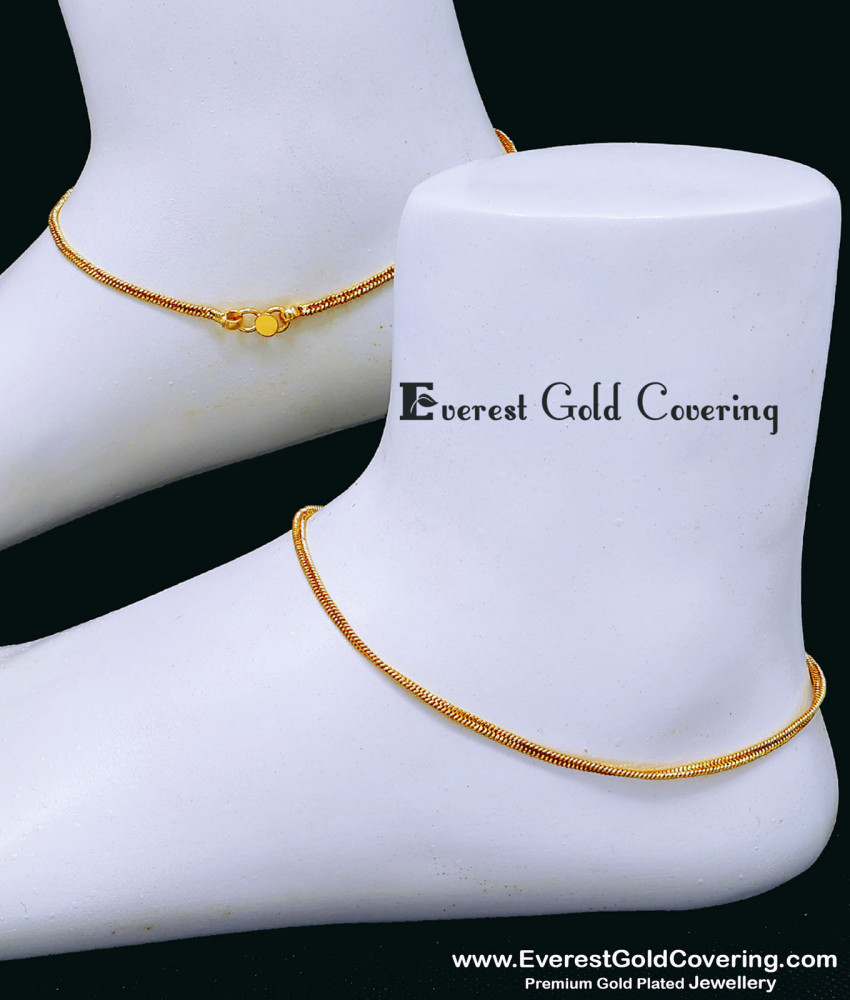 Original Impon Anklet Design Daily Wear Jewellery Online Panchaloha Gold Plated Anklet Design