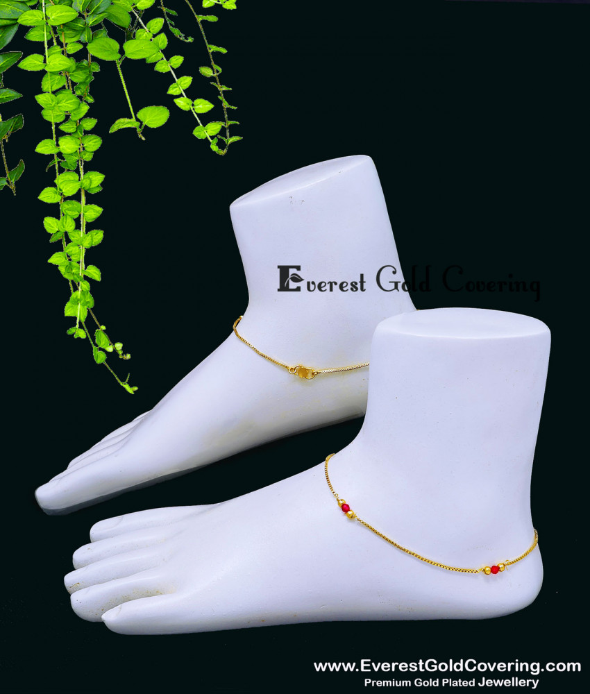 Stylish Daily Wear Pink Crystal Payal Design for Women Gold plated crystal beads anklet for women daily wear kolusu padasaram design with crystal beads