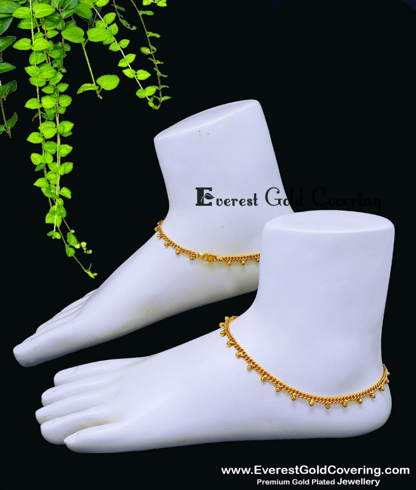 Premium Gold Plated Daily Use Wedding Special Anklet Design Trendy Daily Wear Anklet Design