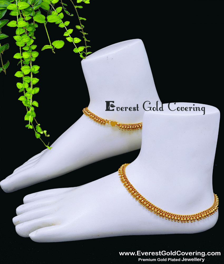 Wedding Jewellery Gold Plated Payal Design for Women Gold Anklet Design for Online