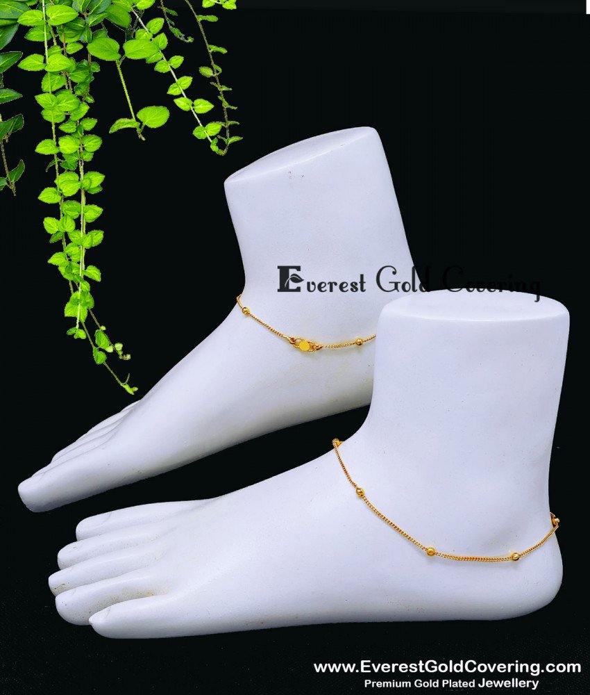 Gold Plated Daily Wear Chain Simple Anklet Design new model anklet gold