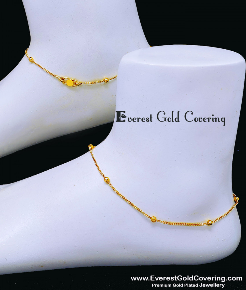 Gold Plated Daily Wear Chain Simple Anklet Design new model anklet gold