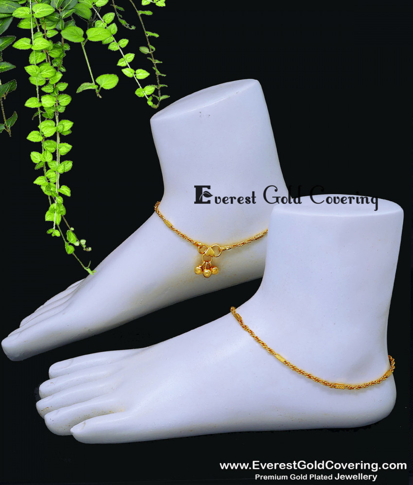 Buy Simple Daily Wear Anklet Padasaram Gold Model gold chain design for female daily use