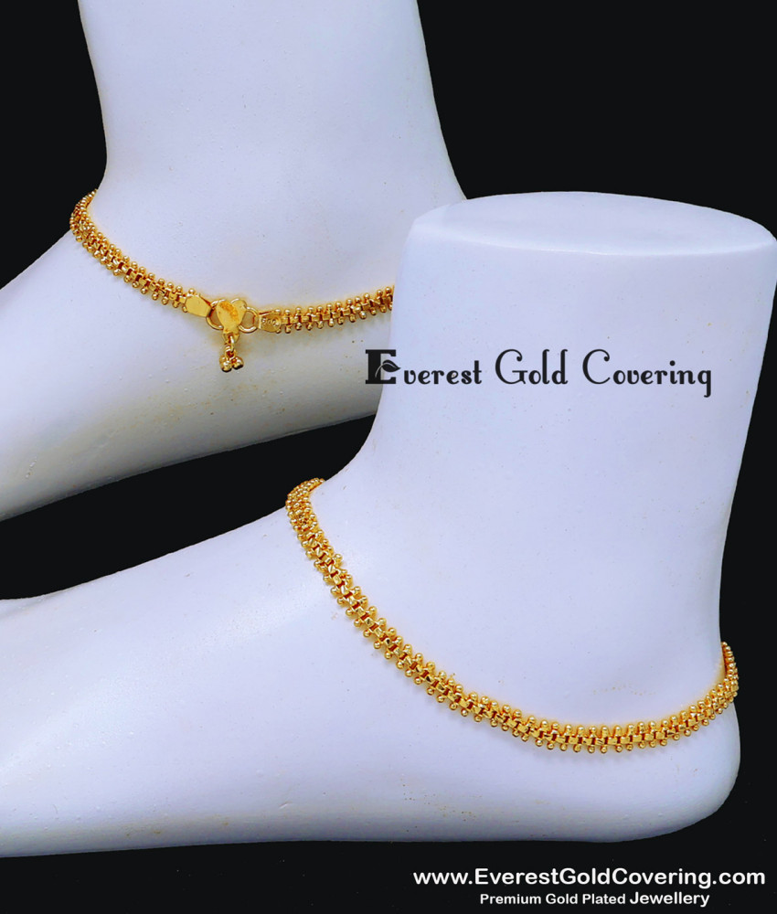 Latest Daily Wear 1 Gram Gold Anklets for Women one gram gold anklets for women