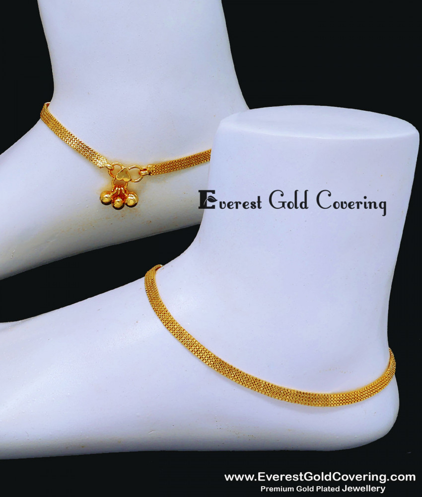 Gold Plated Daily Wear Cute Simple Gold Anklet Designs simple new model anklet gold