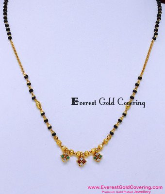 BBM1129 - Gold Plated Light Weight Short Mangalsutra New Design