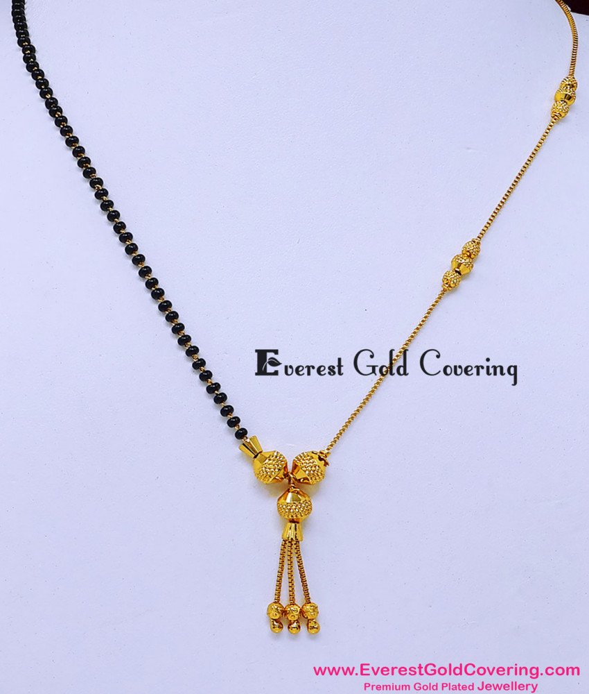 half gold chain half mangalsutra