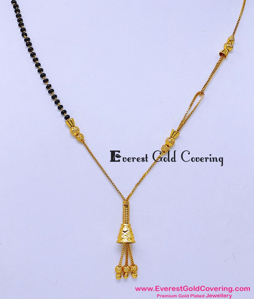 half gold chain half mangalsutra