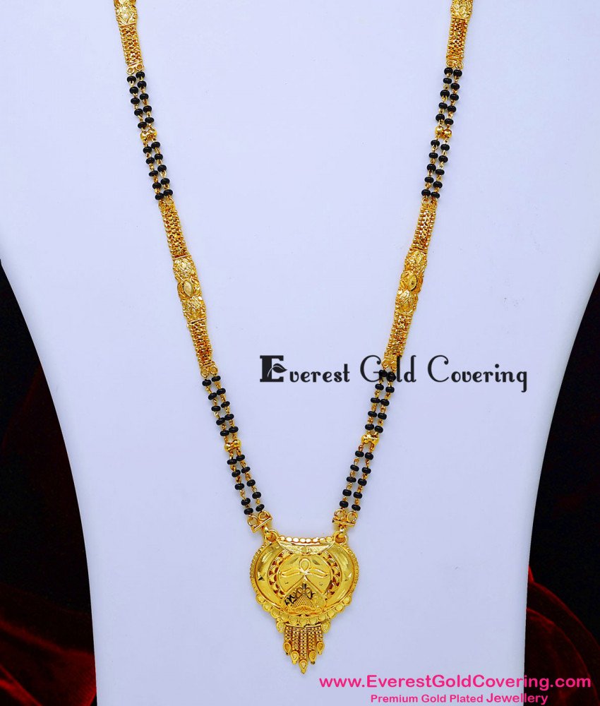 Traditional Yellow Gold Mangalsutra Design Long