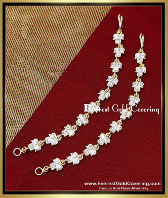 MAT336 – Real Gold Pattern Impon White Stone Ear Chain Designs