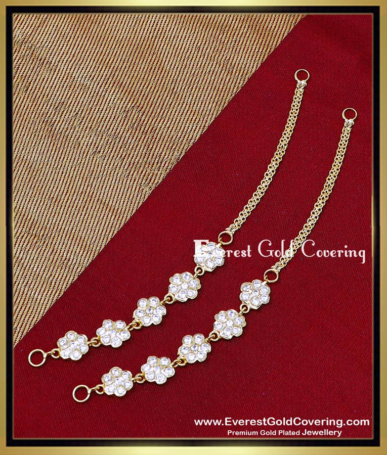 Original Impon White Stone Flower Design Suthu Mattal Impon stone mattal gold plated