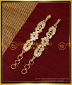 MAT168 - Attractive White and Ruby Stone Impon Straight Mattal One Gram Gold Ear Chain matilu design, one gram gold jewellery, champaswarlu, ear chain, Straight Mattal, impon jewellery, Straight Mattal