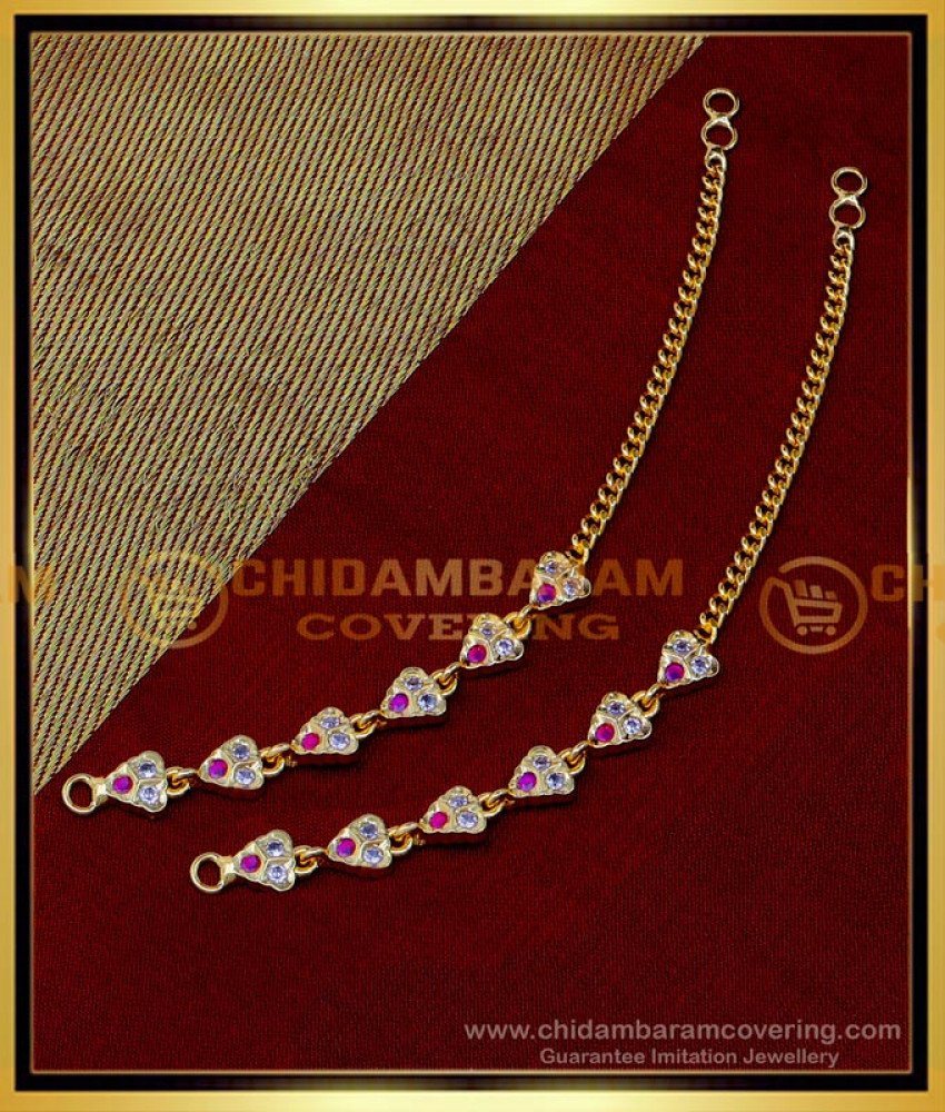 latest gold matilu designs, gold ear chain design, gold matilu design, Traditional impon mattal