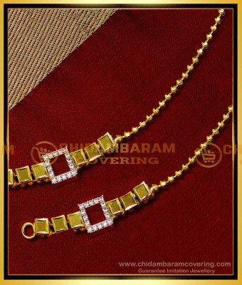 MAT203 - Latest White Stone Ear Chain Light Weight Matilu Design