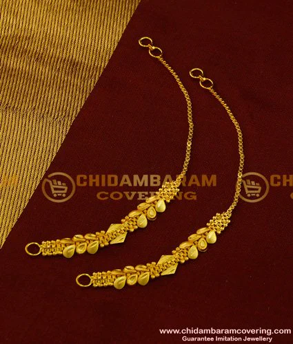 Ear Matty Buy Stunning Gold Latest Ear Chain Designs Gold Forming Side Mattal Online