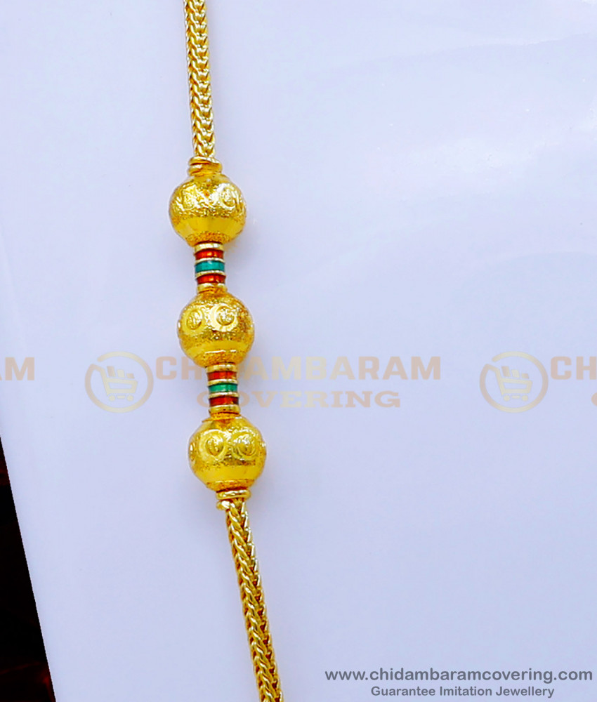 without stone mugappu chain, 1 gram gold thali chain online, one gram gold thali chain designs, gold plated mugappu chain online