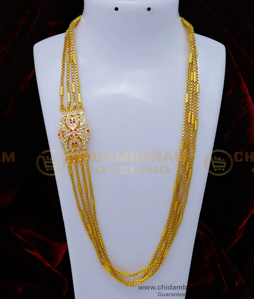 Tennampoo Design Chain Buy Impon Stone Mugappu New Model Gold Thali Chain Designs Online