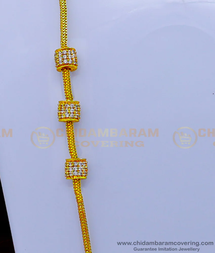 Tennampoo Design Chain Buy Trendy White Stone Moppu Chain Designs Gold Plated Jewellery