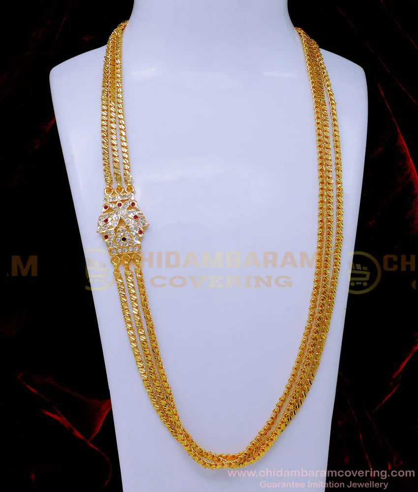 Original Rupa Chain Buy Trendy Three Line Mugappu Chain Original Impon Jewellery