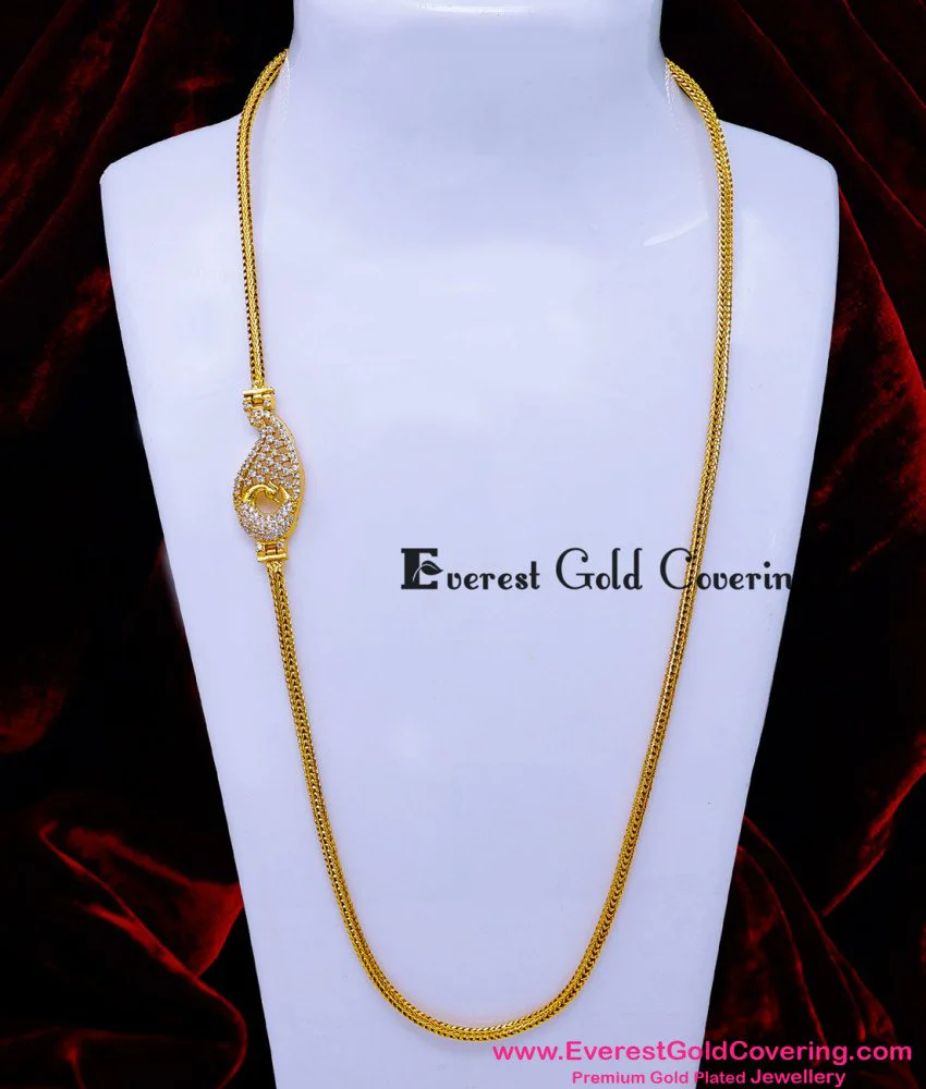 Tennampoo Design Chain Buy Elegant Artificial Diamond Stone Mugappu Chain Design