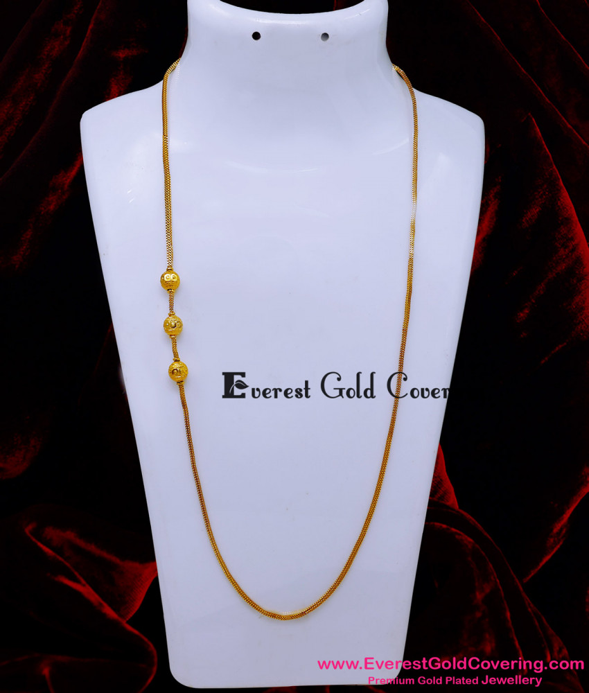 Gold Plated Daily Wear Mugappu with Box Chain Online mugappu chain online