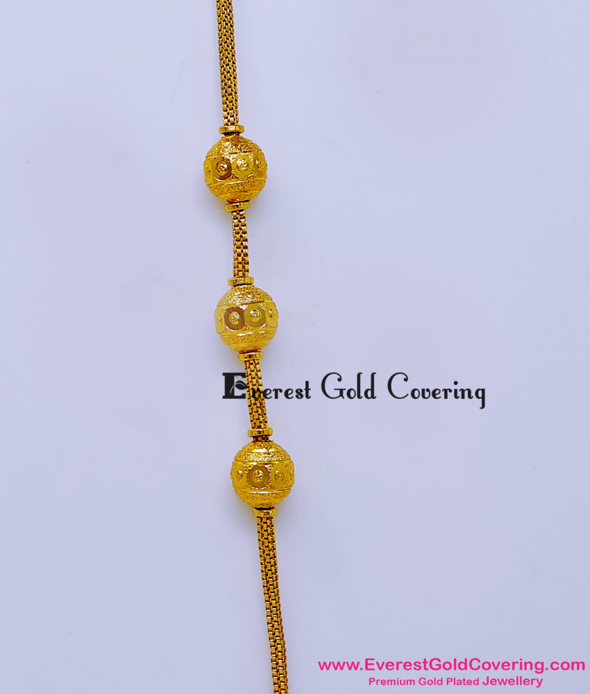 Gold Plated Daily Wear Mugappu with Box Chain Online mugappu chain online