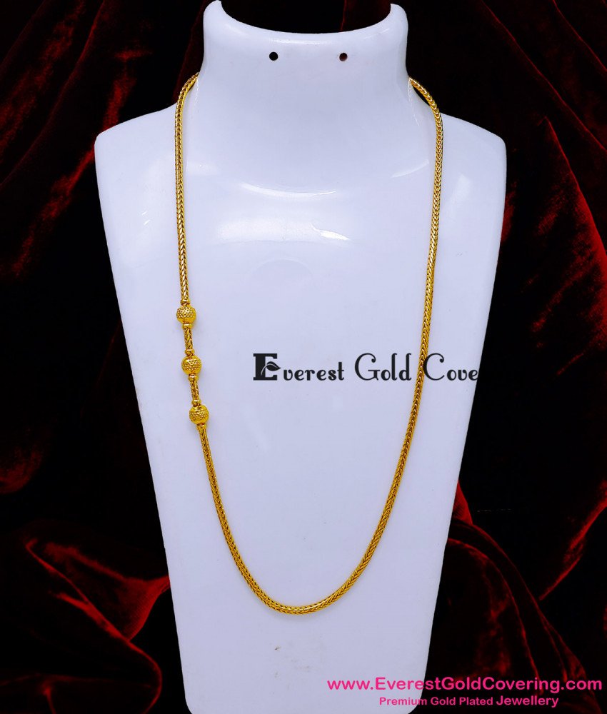 Gold Model Daily Wear Thali Kodi Chain with Ball Mugappu lightweight gold mugappu chain designs