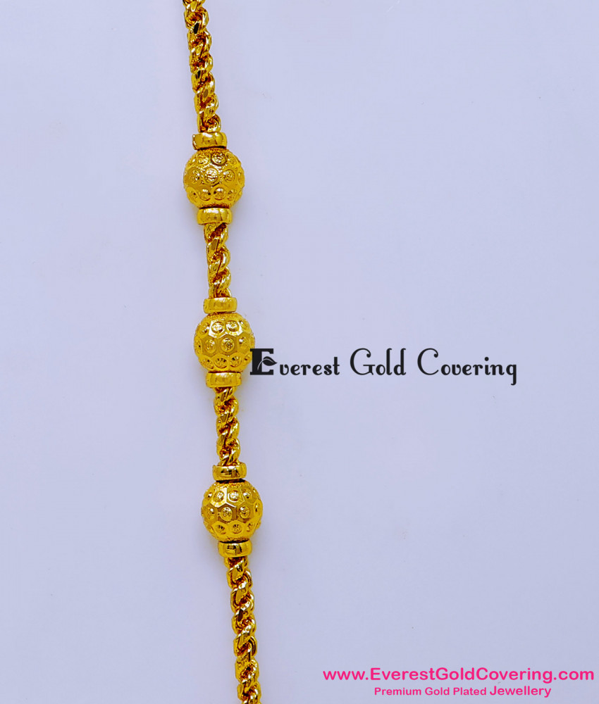 Traditional Thali Saradu Design Gold Plain Mugappu Chain south indian mugappu chain