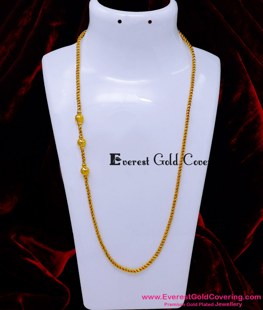 Pure Gold Plated Without Stone South Indian Mugappu Chain High-Quality Gold Covering Mugappu Jewellery