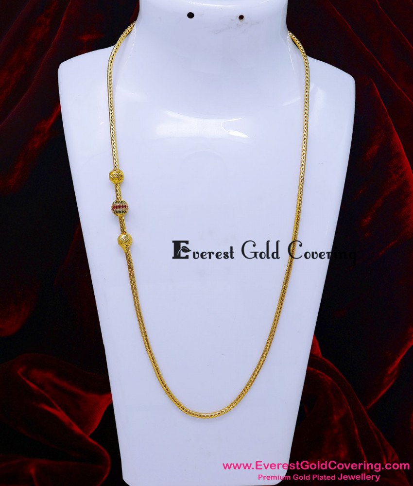 Trendy Plain Ball with Stone Ball Mugappu Chain New Design Traditional mugappu designs