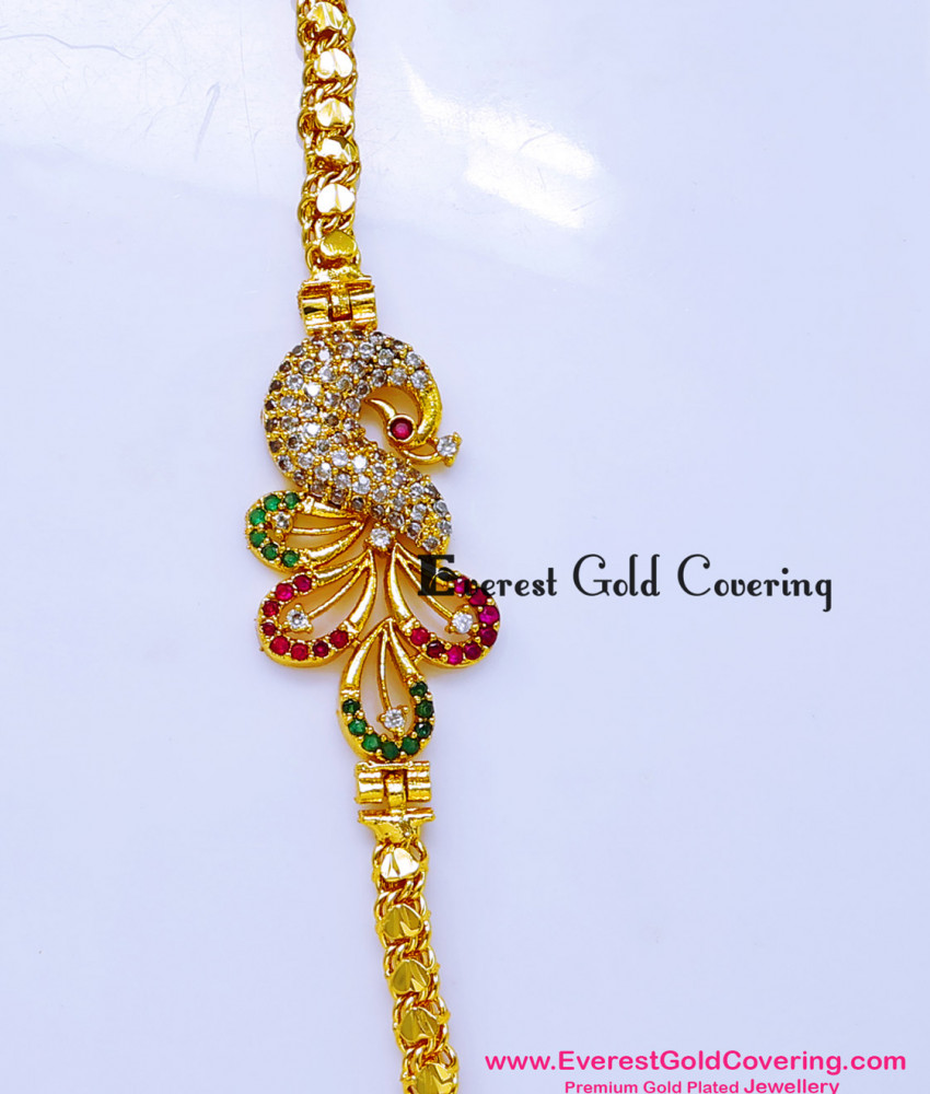 Elegant Ad Stone Peacock Mopu Chain Designs for Ladies latest mopu chain design