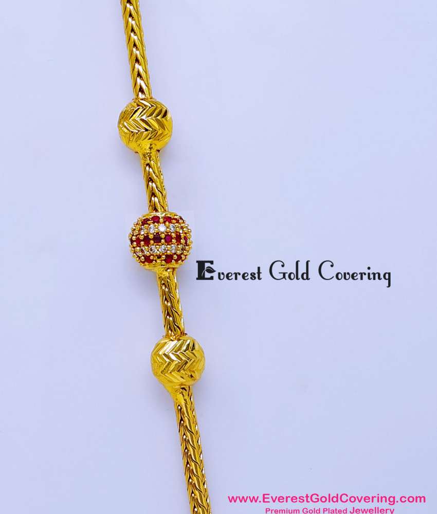 One Gram Gold Plated Daily Wear Mugappu Thali Chain mugappu thali chain design