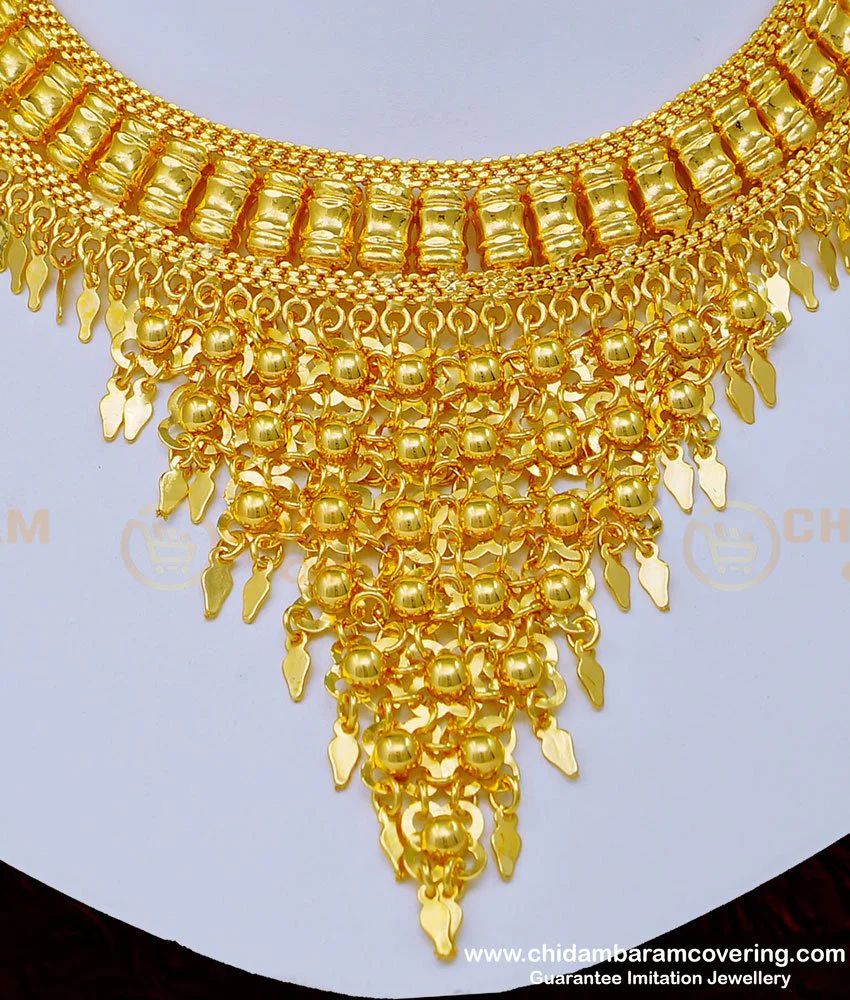 Buy Traditional Kerala Jewellery Real Gold Design Net Necklace Choker ...