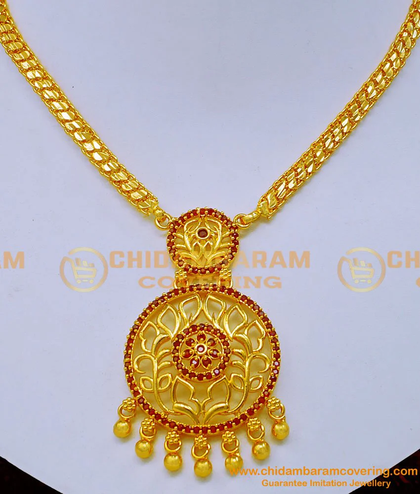 Ruby Model Chain Designs Buy Elegant Simple Ruby Pendant Chain Necklace Design