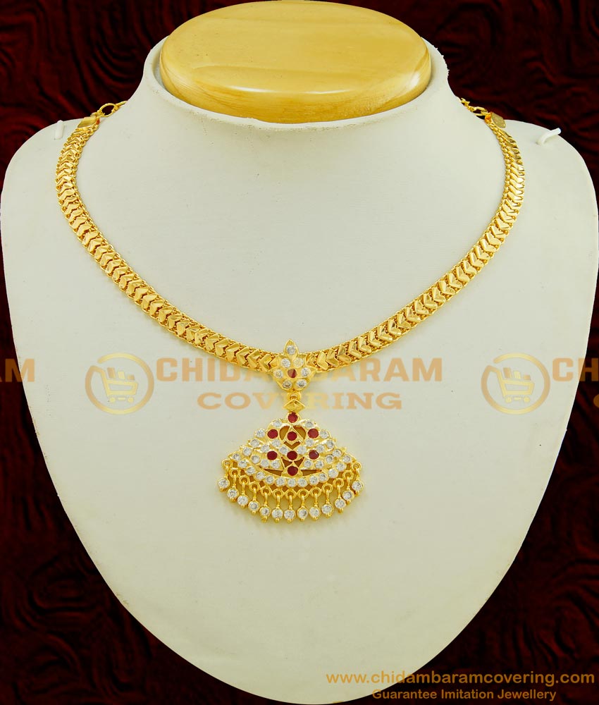 NLC544 - Classic Gold Attigai Designs Impon Necklace South Indian Imitation Jewellery Collections NLC544 - Classic Gold Attigai Designs Impon Necklace South Indian Imitation Jewellery Collections