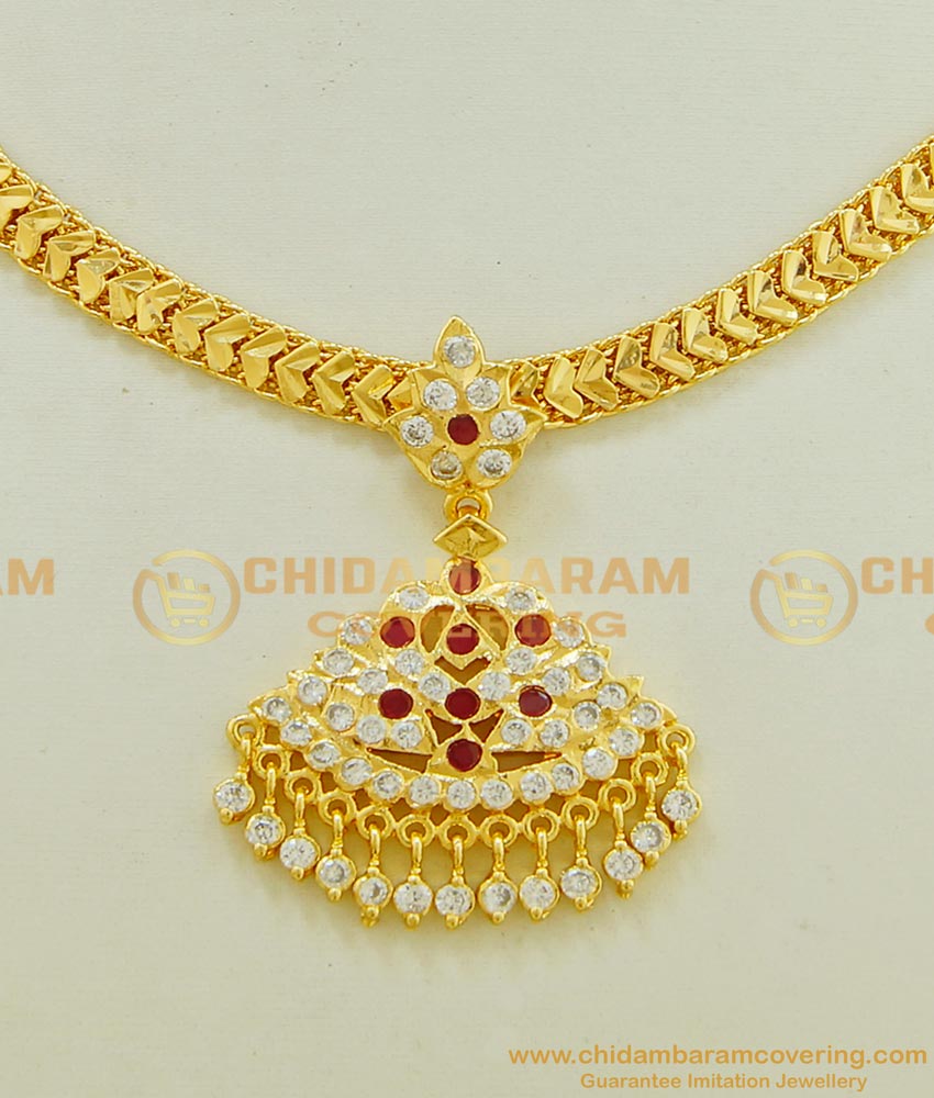 NLC544 - Classic Gold Attigai Designs Impon Necklace South Indian Imitation Jewellery Collections NLC544 - Classic Gold Attigai Designs Impon Necklace South Indian Imitation Jewellery Collections