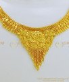 NLC666 - Buy Gold Forming Plain Flower Design Forming Necklace and Earring Set Buy Online