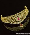 NLC769 - Bridal Wear American Diamond White and Ruby 1 Gram Gold Imitation Choker Necklace Set imitation choker necklace, artificial choker necklace,