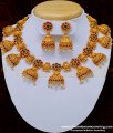 NLC838 - Trendy Jhumka Necklace Ruby Emerald Function Wear Antique Temple Jewellery Online fashion-jewellery-temple-necklace-negas-necklace-nagas-jewellery-temple-jewellery-antique-jewelry