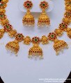 NLC838 - Trendy Jhumka Necklace Ruby Emerald Function Wear Antique Temple Jewellery Online fashion-jewellery-temple-necklace-negas-necklace-nagas-jewellery-temple-jewellery-antique-jewelry