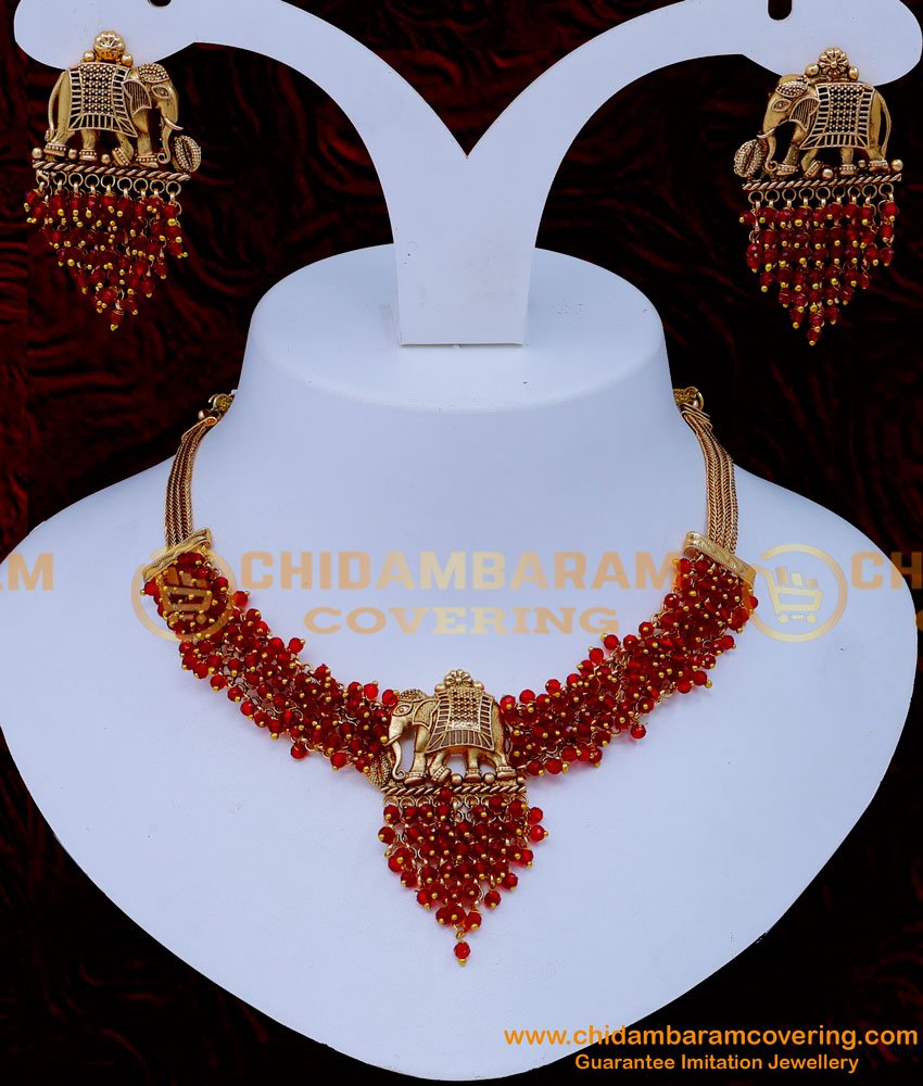 Antique necklace, Antique Choker Necklace Artificial, antique gold bridal jewellery set, Gold Antique choker Set, bridal wedding antique jewellery