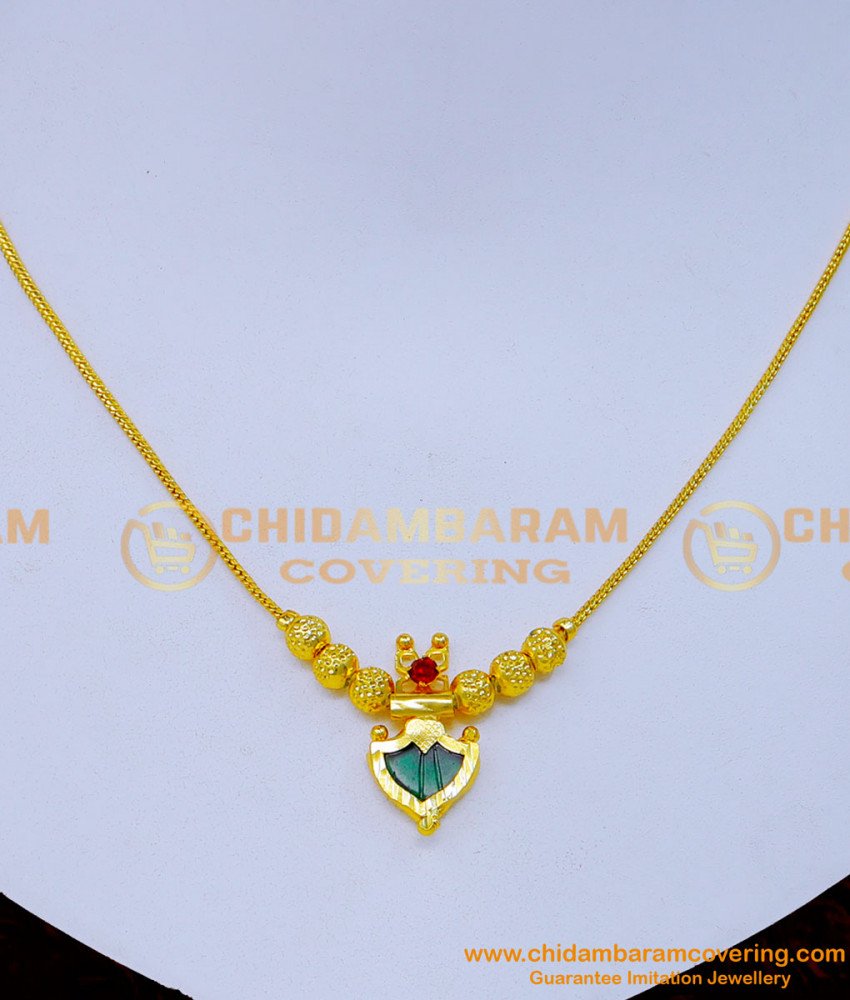 green palakka, palakka mala, palakka necklace, gold plated palakka necklace,one gram gold palakka necklace, kerala imitation jewellery online shopping