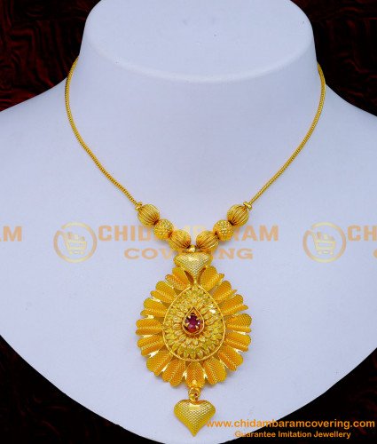 NLC1291 - Latest Light Weight Ruby Stone Necklace Designs for Ladies