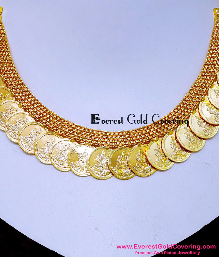 Buy Traditional Lakshmi Kasu Gold Wedding Necklace Designs