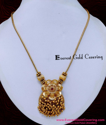 NLC1736 - Latest Gold Antique Jewellery Long Necklace Design