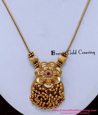 NLC1736 - Latest Gold Antique Jewellery Long Necklace Design