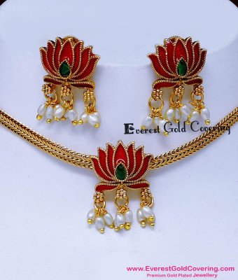 NLC1745 - Best Quality Beautiful Antique Lotus Choker Set