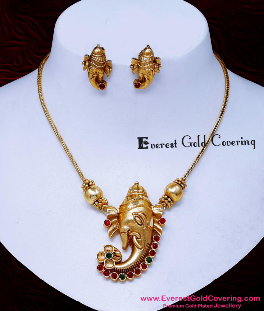 elephant design necklace set 